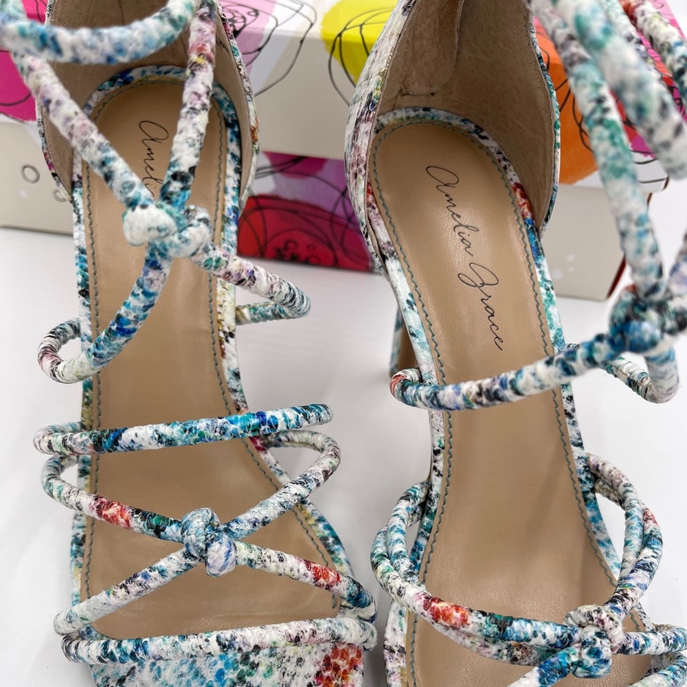 Amelia Grace Open Toe Multi Color Sandals - Picture 8 of 12